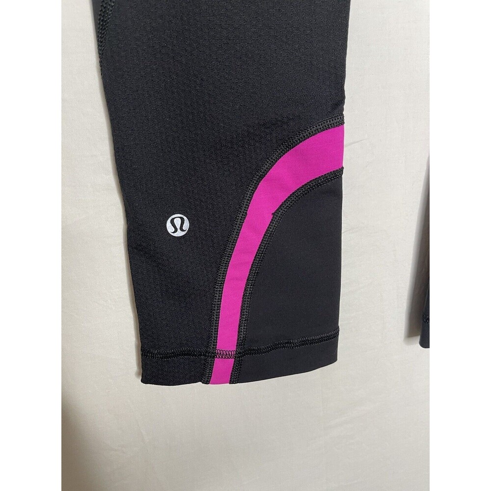 Lululemon Run: Inspire Crop II Size 8 Black Wee Are From Space Black Paris Pink - Picture 7 of 11